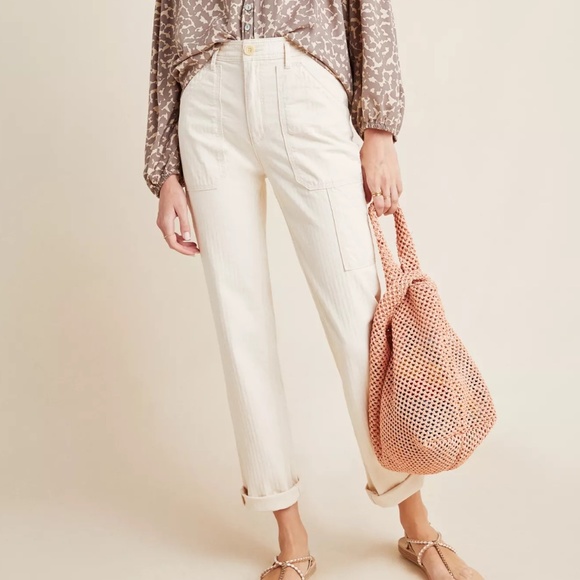 Anthropologie Pants - ANTHROPOLOGIE HERRINGBONE CARPENTER PANTS
